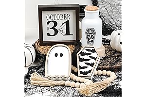 Spooky Ghost Serving Tray with Eerie Halloween Accents