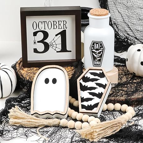Spooky Ghost Serving Tray with Eerie Halloween Accents