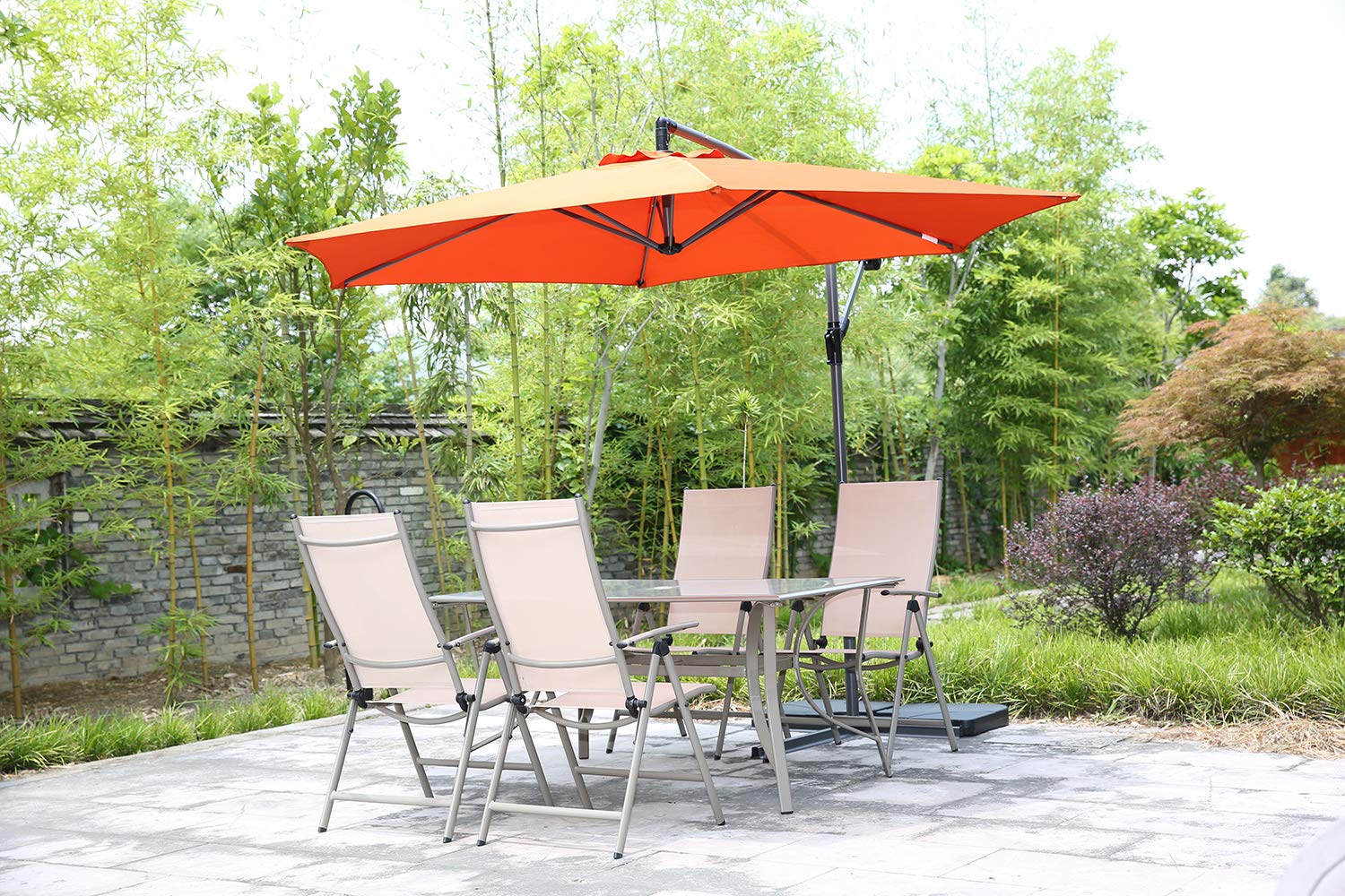 Angel Living 3M Jardin Cantilever Sombrilla Patio Exterior Paraguas Colgando Banana Sun Shade