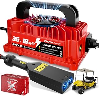 36 Volt 18 Amp Golf Cart Charger for EZGO TXT with D Style Plug Smart trickle Charger with 2-Pin Plug Only for Lead Acid Battery