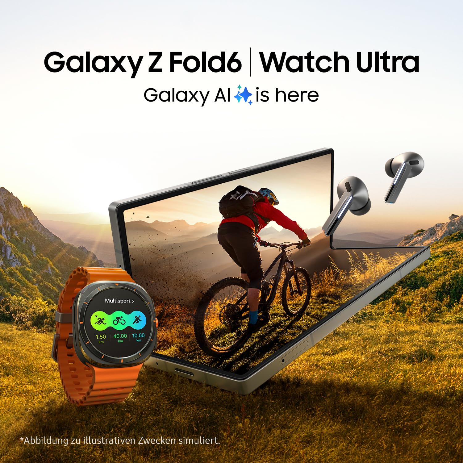 Samsung Galaxy Watch Ultra (2025) Smartwatch mit Galaxy AI, Fitness-Uhr, Marine Band, Titan-Gehäuse, Dual-GPS, 64 GB, 47 mm, LTE, Titanium Silver