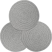 Vista 13 de Juego de 3 agarraderas para ollas calientes, juego de salvamanteles 100% algodón puro, juego de 3 soportes para ollas calientes, tapetes calientes