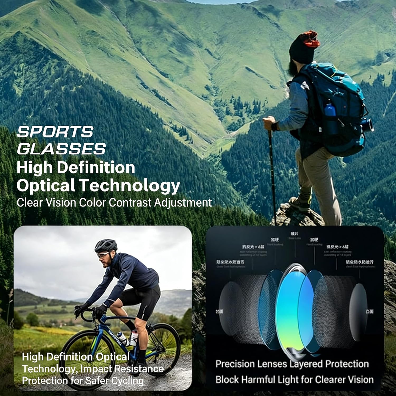 AMENI Golf Glasses - Unisex Polarized Golf Glasses and Sunglasses, UV Protection - Image 7