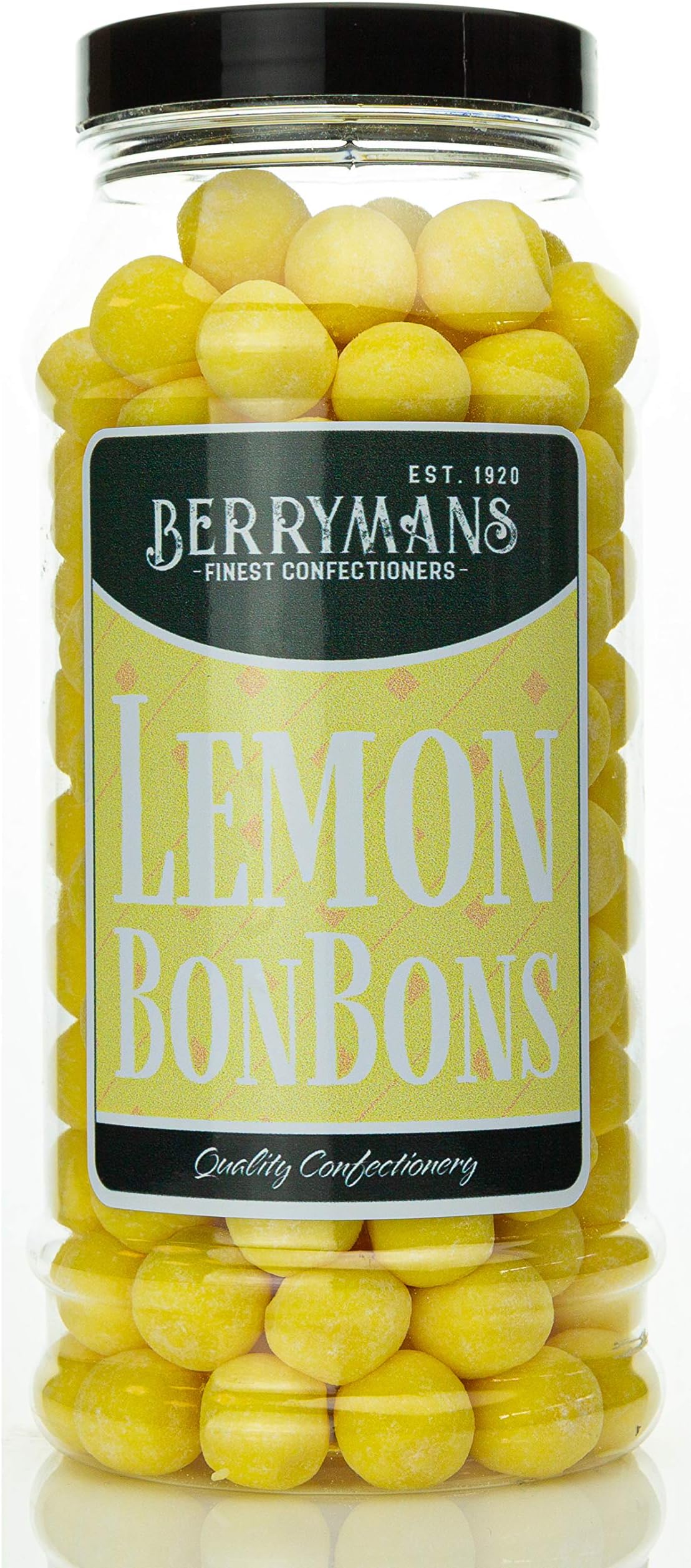 – Original Lemon BonBons Retro Sweets Gift Jar By Berrymans Sweet Shop (Bon Bons) - Classic Sweets, Traditional Taste.