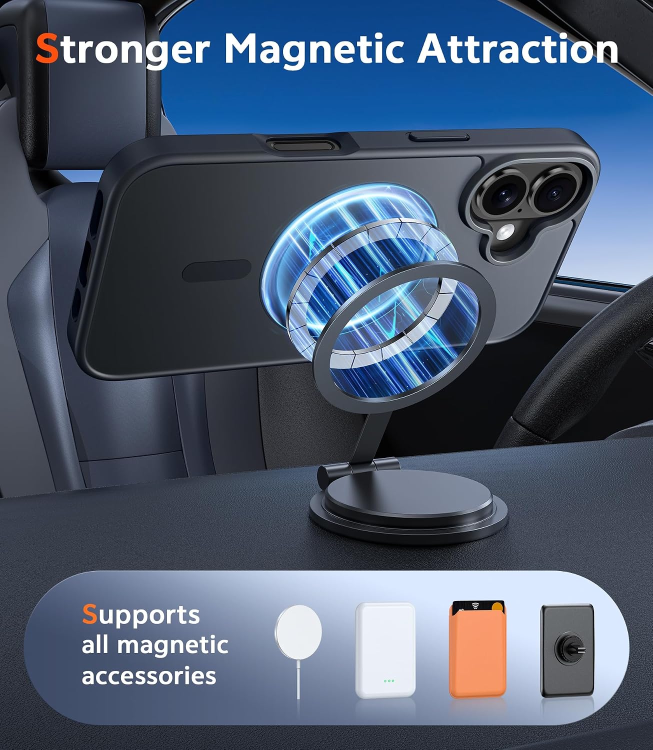 FNTCASE for iPhone 16 Case Matte: Magnetic Slim Shockproof Full Covered Camera Protection Phone Cover - Military Drop Proof Anti-Scratch Durable Silicone Protective Cases