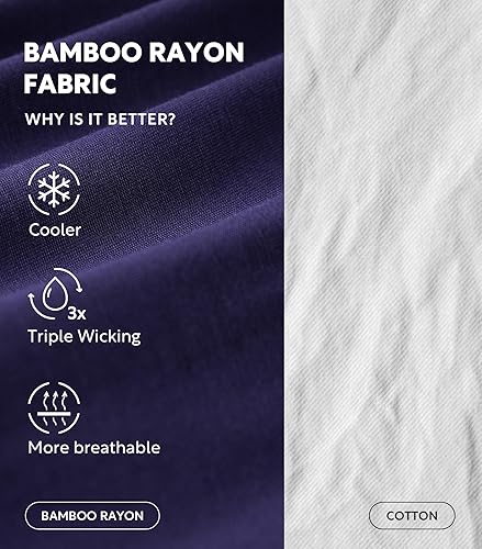 Vista 2 de DAVID ARCHY - Pantalones cortos de pijama para hombre de bambú y rayón, cómodos, transpirables, con bolsillos, para dormir, pack de 2