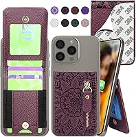 Vista 9 de Harryshell Billetera adhesiva para teléfono con ranuras para tarjetas [soporta hasta 6 tarjetas] [Soporte de soporte] Bolsillo con cremallera