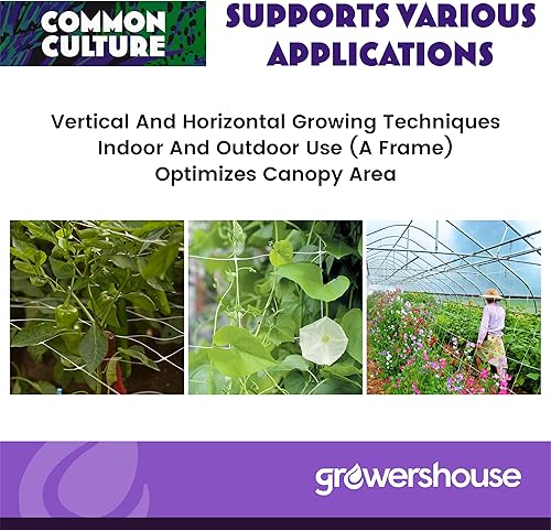 Miniatura 6 de Rollo de malla suave de nailon enrejado a granel, red de jardín resistente de 6.5 x 350 pies para plantas + tijeras de corte de cultivo común