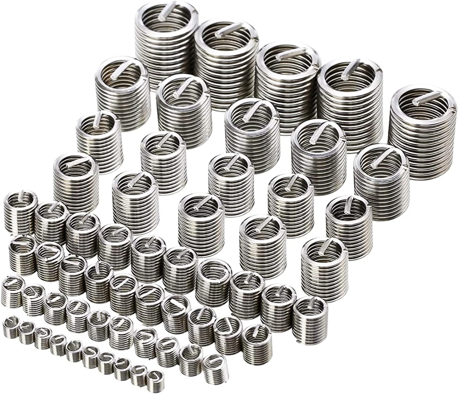 Thread Repair Insert Kit, 60pcs Stainless Steel Thread Repair Insert Kit M3 M4 M5 M6 M8 M10 M12 Helicoil Type