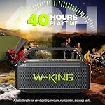 W-KING Bluetooth Speaker - (100W PEAK)60W Rich Bass, IPX6 Waterproof Haut parleur Loud Portable Wireless Speakers Outdoor Boombox, 40H Play, 2 Pairing, BT5.0, TF Card, AUX, EQ for Beach Party Camping