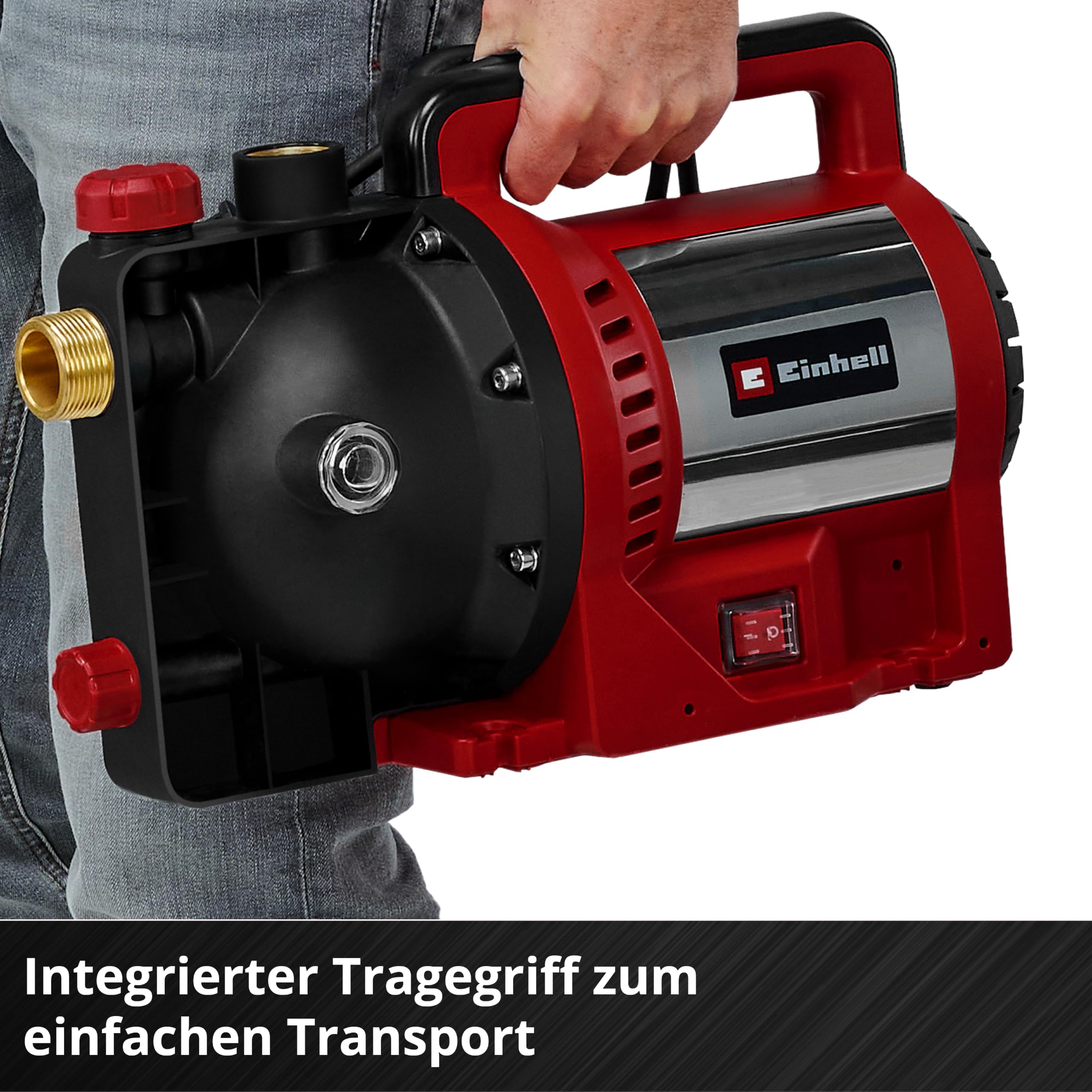 Einhell Gartenpumpe GC-GP 1170 ECO PLUS (max. 7000 L/h Fördermenge, max. 50 m Förderhöhe, ECO PLUS Technologie, Wasserablassschraube, inkl. Universaladapter 33,3 mm)