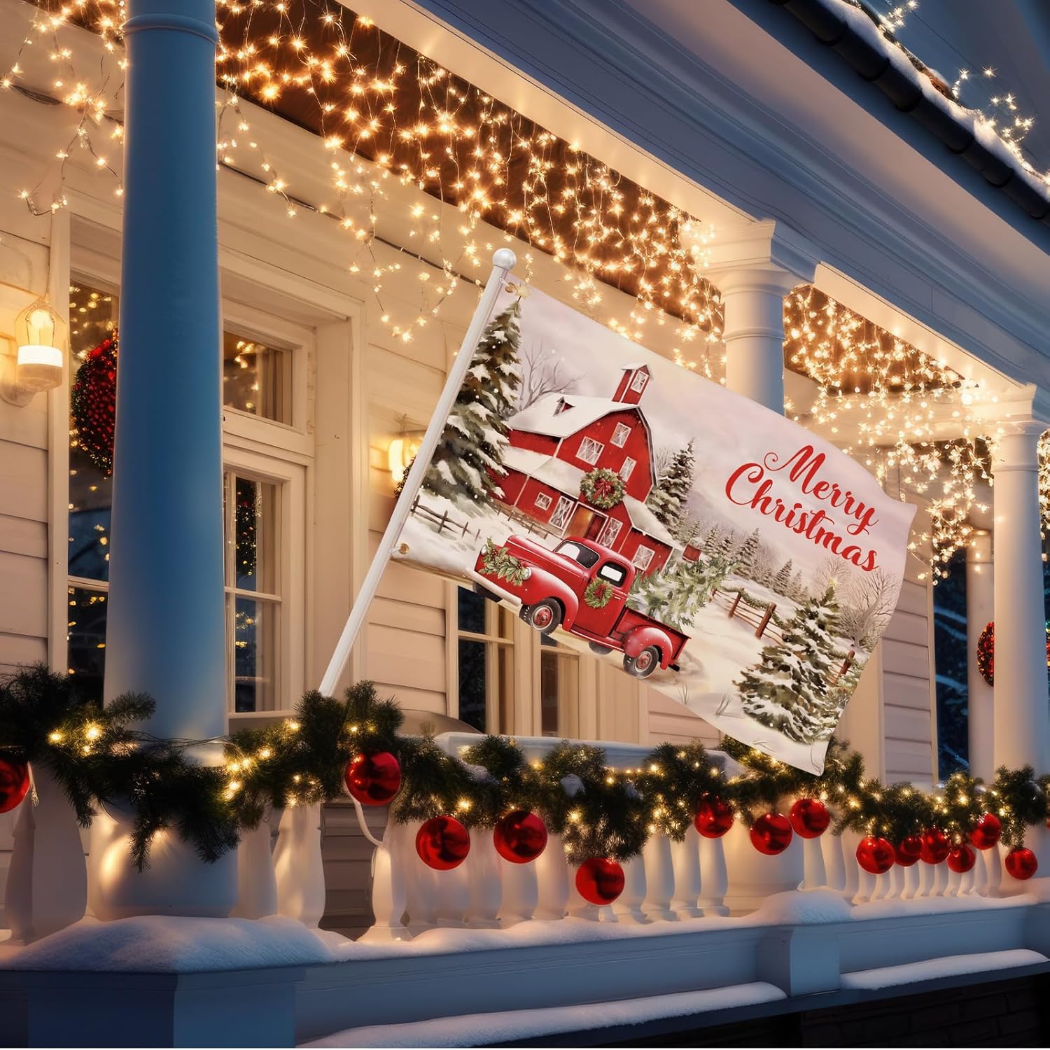 Newwiee Merry Christmas Flags 3x5 ft Large Outdoor Double Sided Winter Rustic Retro Yard Flag with 2 Brass Grommets Xmas Outside Holiday Party Flag Decoration for Outdoor Indoor Home Garden Lawn Gift - Image 6