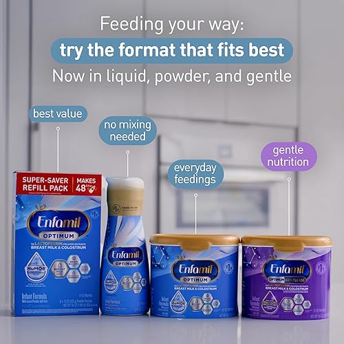 Miniatura 10 de Enfamil Optimum (Enspire) - Fórmula para bebés lista para alimentar, nuestra leche materna más cercana a la leche materna, DHA para fortalecer el