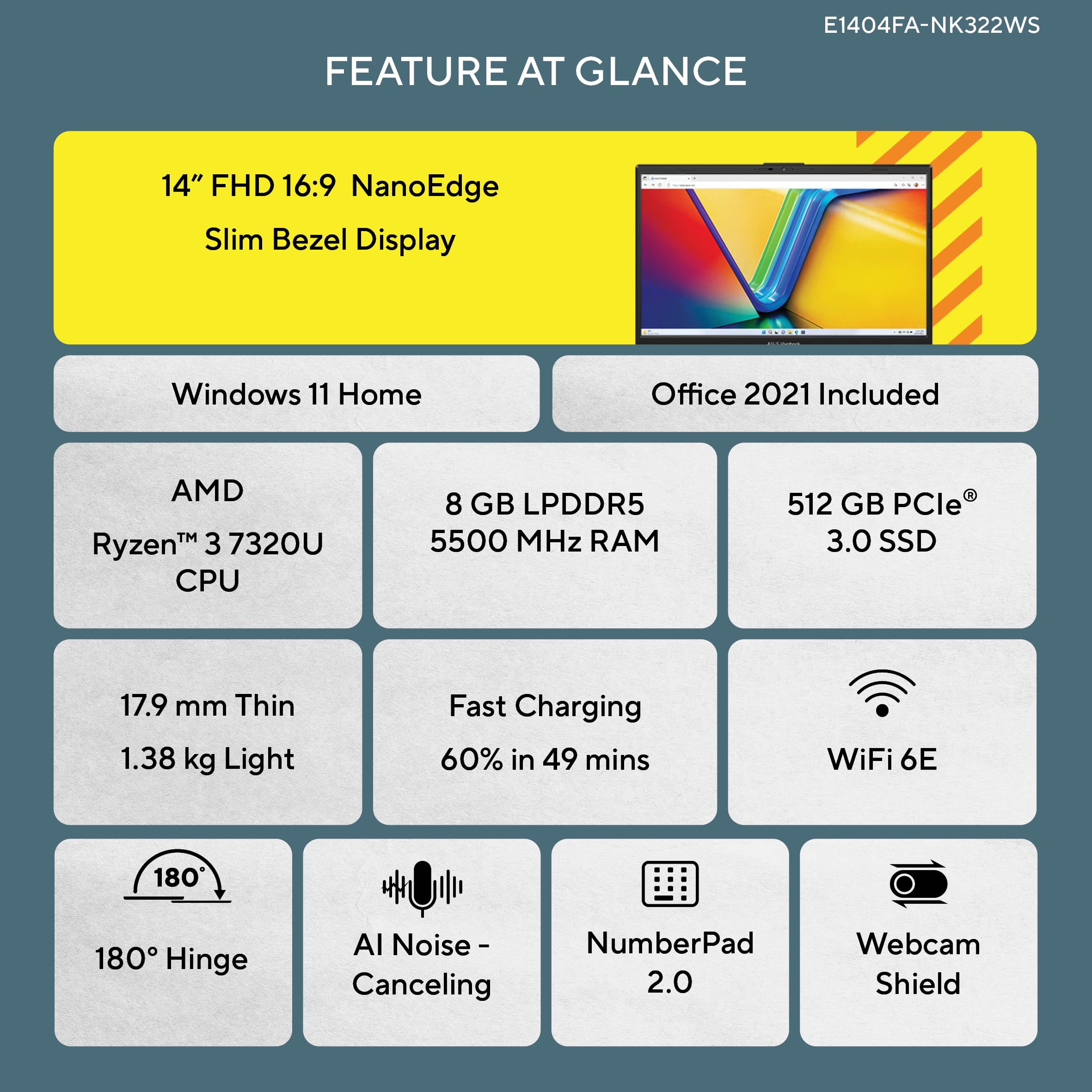 Amazon.co.jp: ASUS Vivobook Go 14 (2023) AMD Ryzen 3 7320U 14 