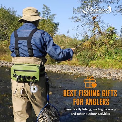 Miniatura 8 de Dovesun Riñonera de pesca impermeable Bolsa de pesca con mosca 3.3L Pecho de pesca con mosca con cremallera hermética para pesca con mosca Kayak