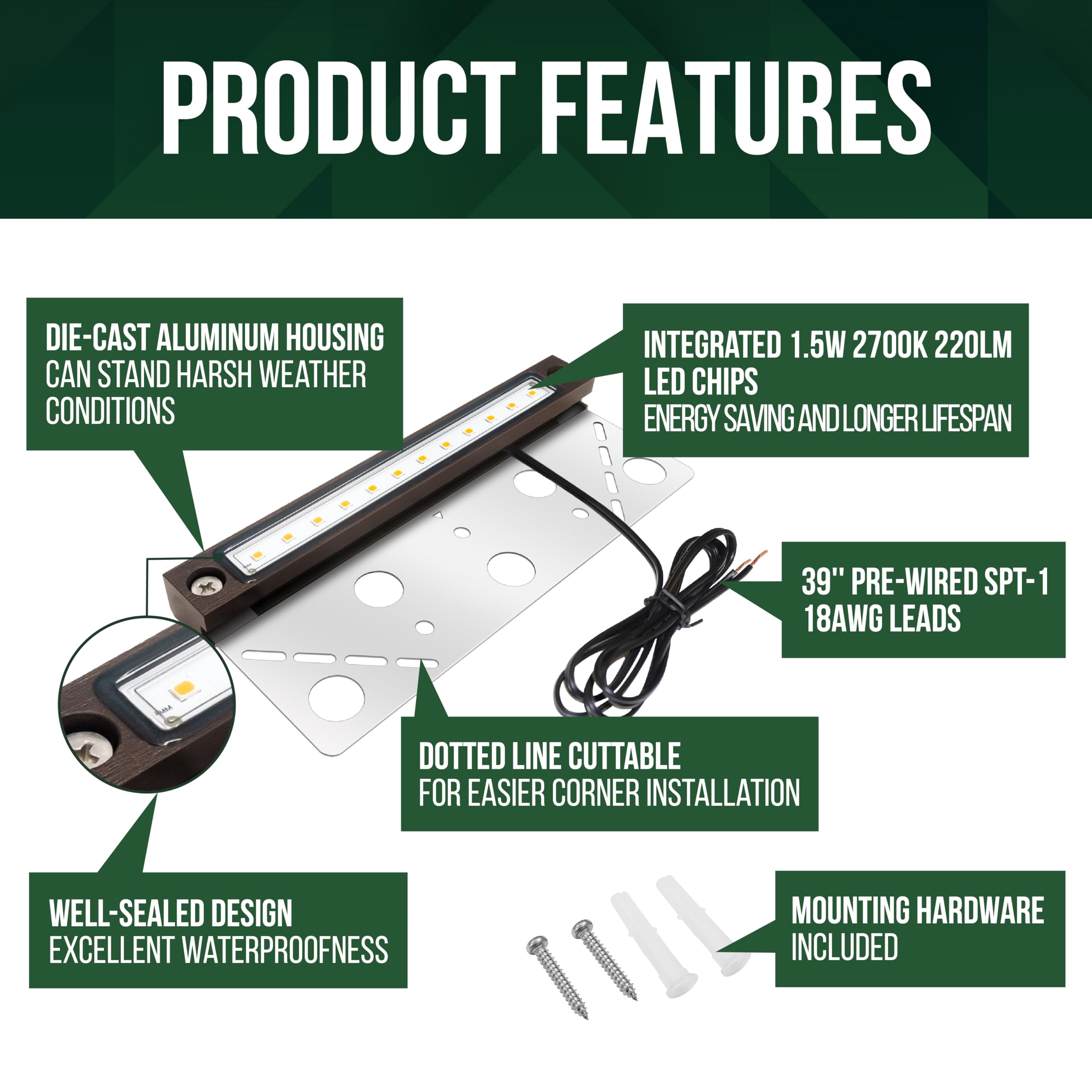 Snapklik.com : 6.8 Inches LED Hardscape Lights, Low Voltage Retaining ...