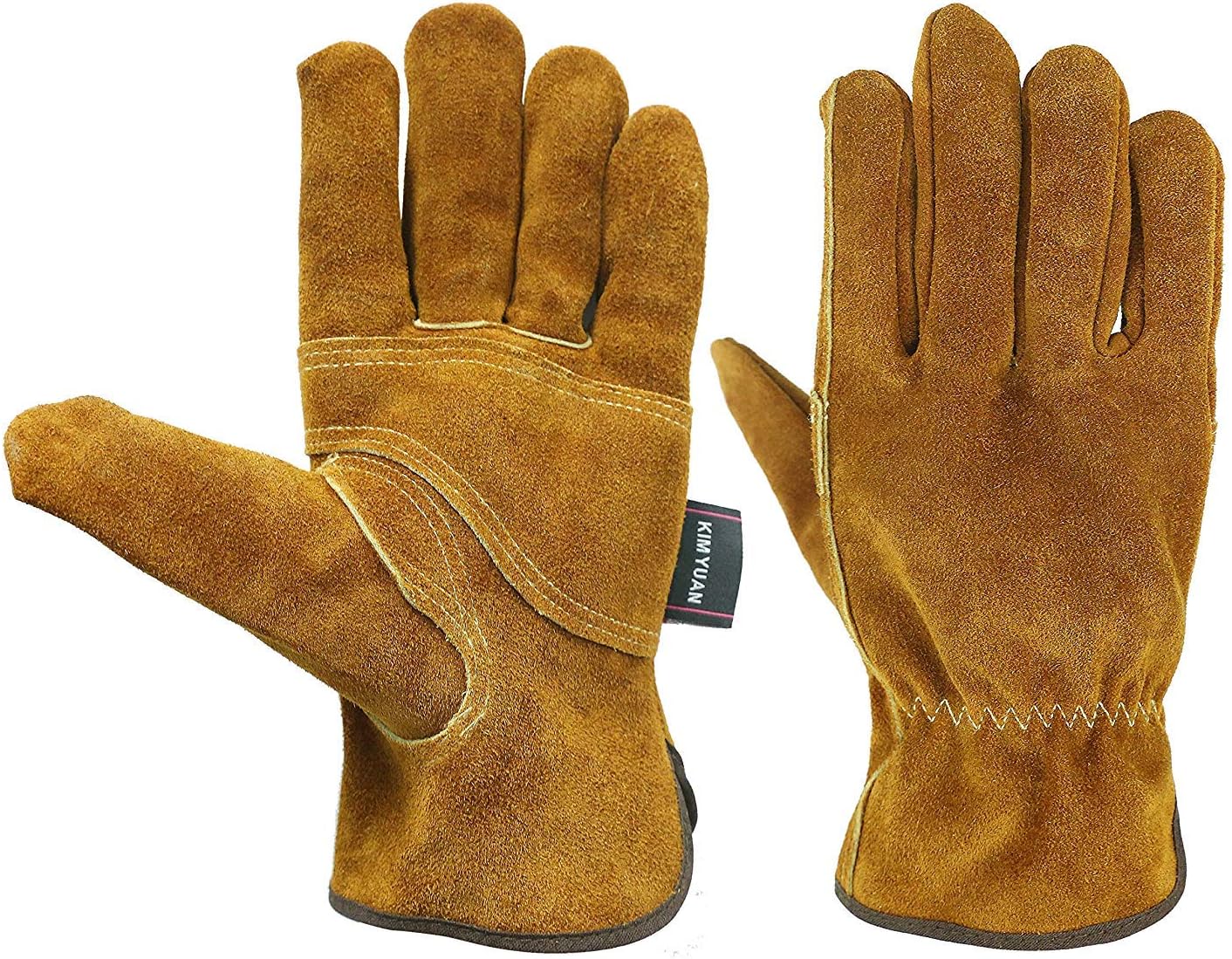 Kim Yuan Waterproof Leather Work Gloves, 1 Pairs Thorn Proof Gardening Gloves, Heavy