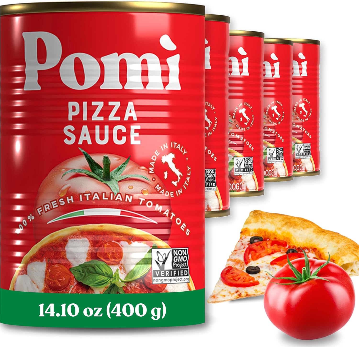Pomì Pizza Sauce 14.1oz (Pack of 12) - 100% Fresh Italian Tomatoes, Made in Italy, Non-GMO, Gluten-Free, No Additives/Preservatives, Velvety & Creamy, Perfect for Pizza