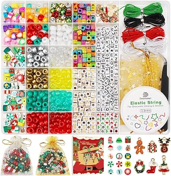 Dowsabel Pony Beads Polymer Clay Beads Letter Beads for Jewelry Making, DIY Crafts Decorations Charms