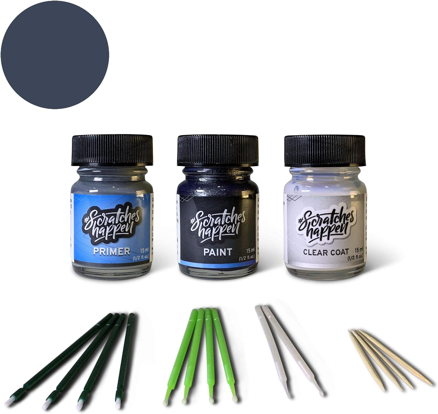ScratchesHappen Exact-Match Touch Up Paint Kit - Black Stealth/Dark Stealth/Thrilling Black (0069) for Ducati - Preferred (Paint + Clear Coat + Primer)