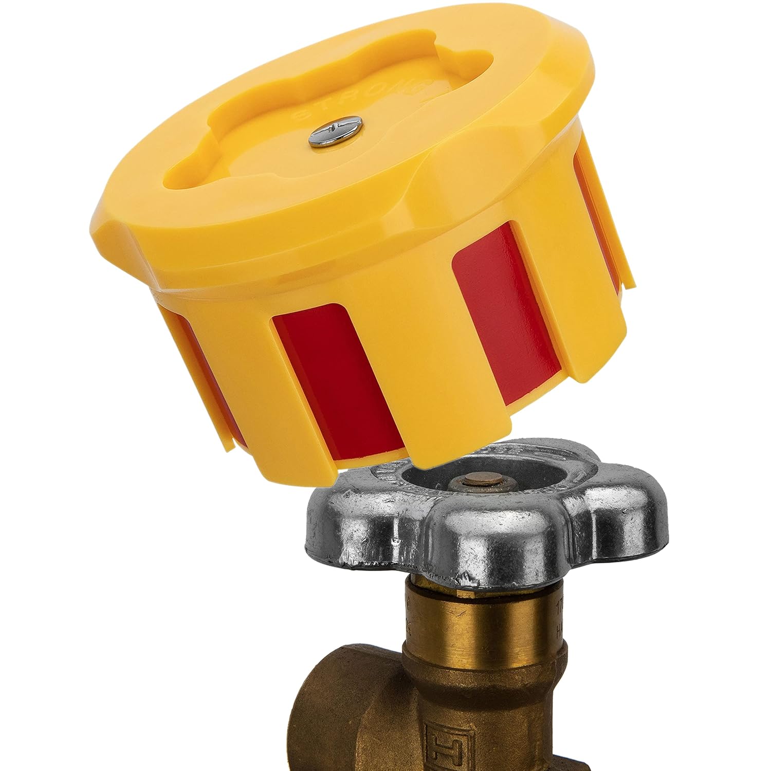 EZ-View Gas Cylinder Valve Indicator, Full Set, for 3-Star, 5-Star, 8-Star Valves, Gas Saving, Easy Twist, (Red/ON) (Yellow/Off), GVC330, Strong Hand Tools