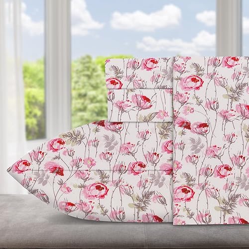 JOOKI Juego de sábanas de microfibra suave para todas las estaciones, 4 piezas transpirables y refrescantes con bolsillo profundo de 16 pulgadas,