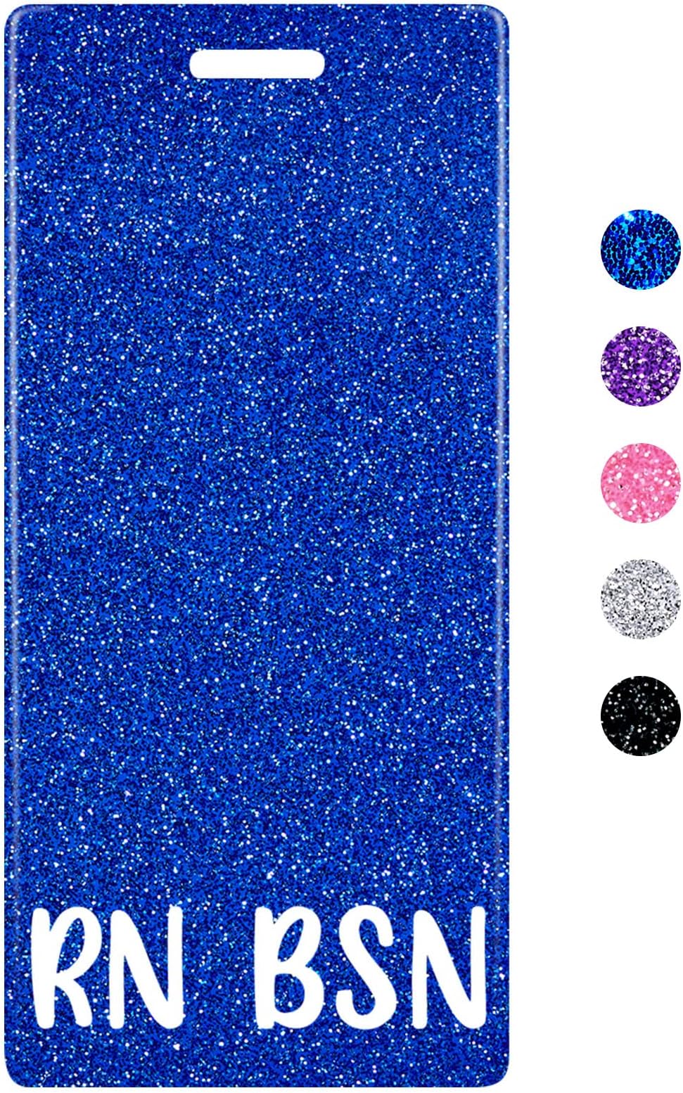 Plifal RN BSN Badge Buddy Card Nurse Nursing Accessories Glitter Blue Vertical Badge Identification Tags
