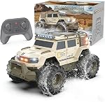 Amphibious Remote Control Car 1:14 Véhicule électrique 4WD pour les garçons de 8 à 12 ans, Étanche à l'eau RC Camion tout terrain RC Voitures Drift Beach Pool Jouets Cadeaux pour les enfants