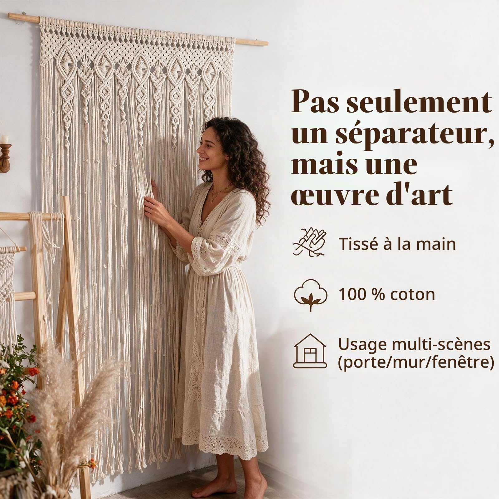 Tapisserie Murale en macramé