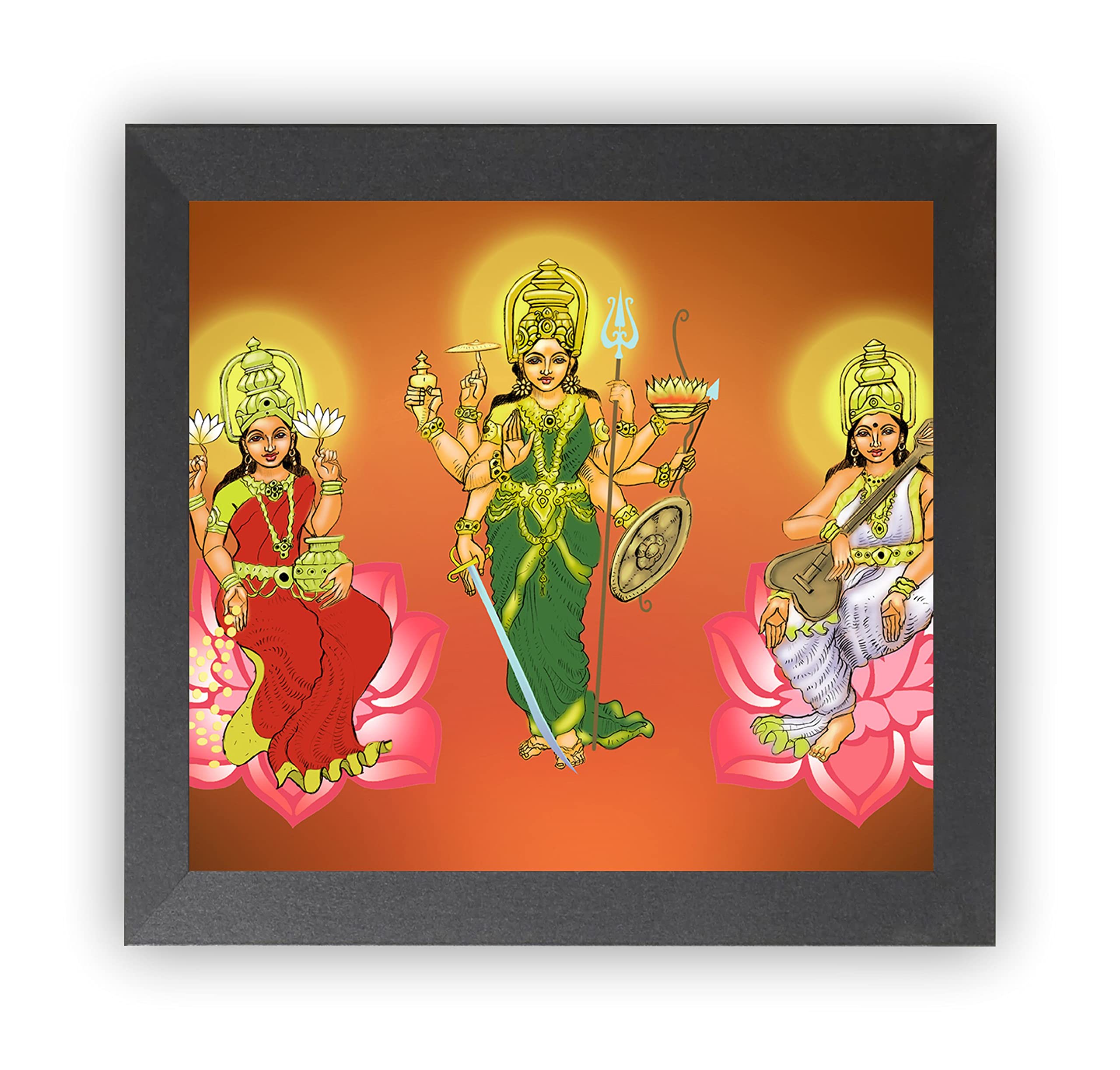 Buy Lord Gods MahaLakshmi Ganesh HD Photo Frame, LaxmiJI Photo Frame