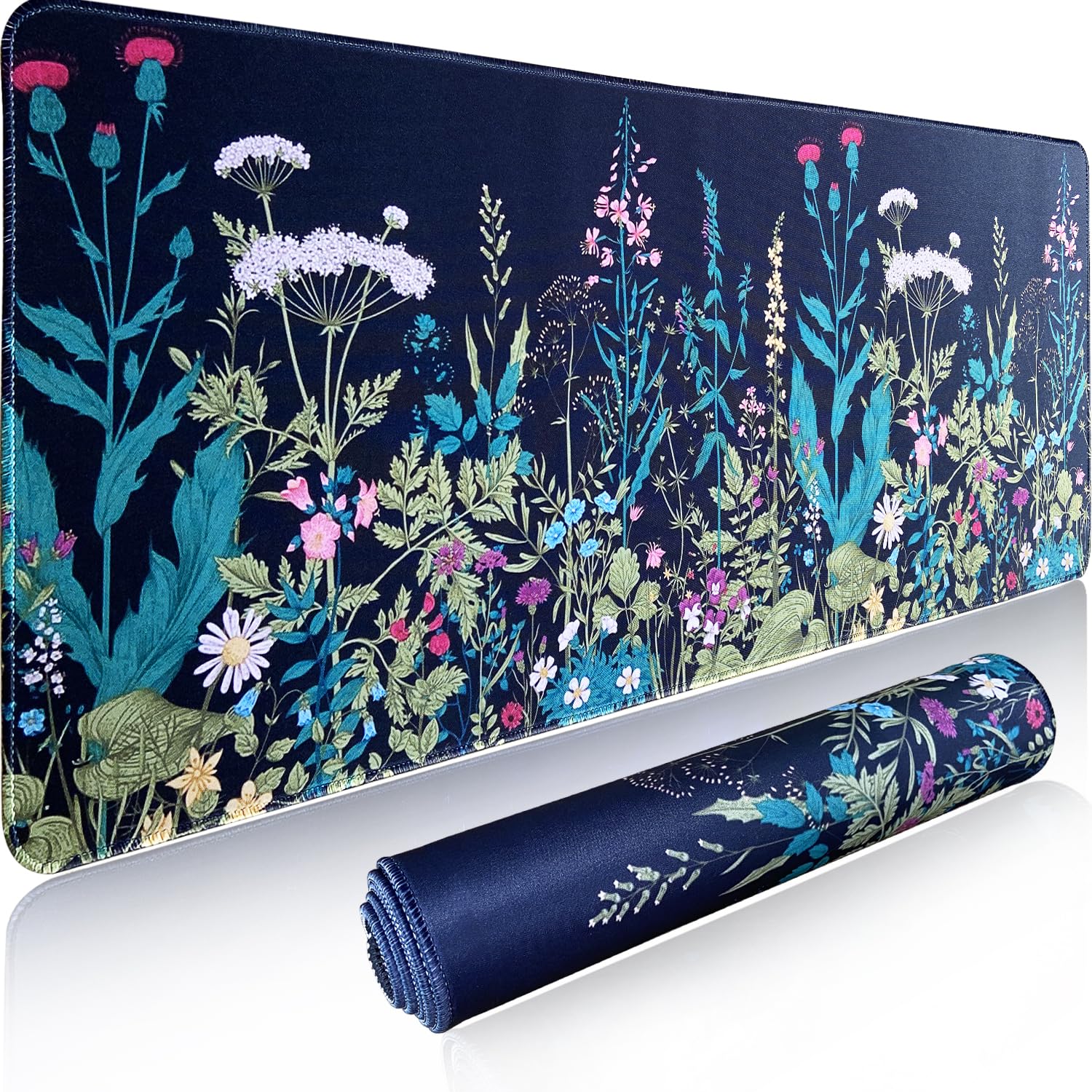 GEGEBOOM Gaming Mouse Pad XL XXL with World Map(31.5 x 11.8in), Desk Mat&Large Mouse Pad Keyboard Mat 3MM Anti Slip and Waterproof Rubber Mouse Pad(