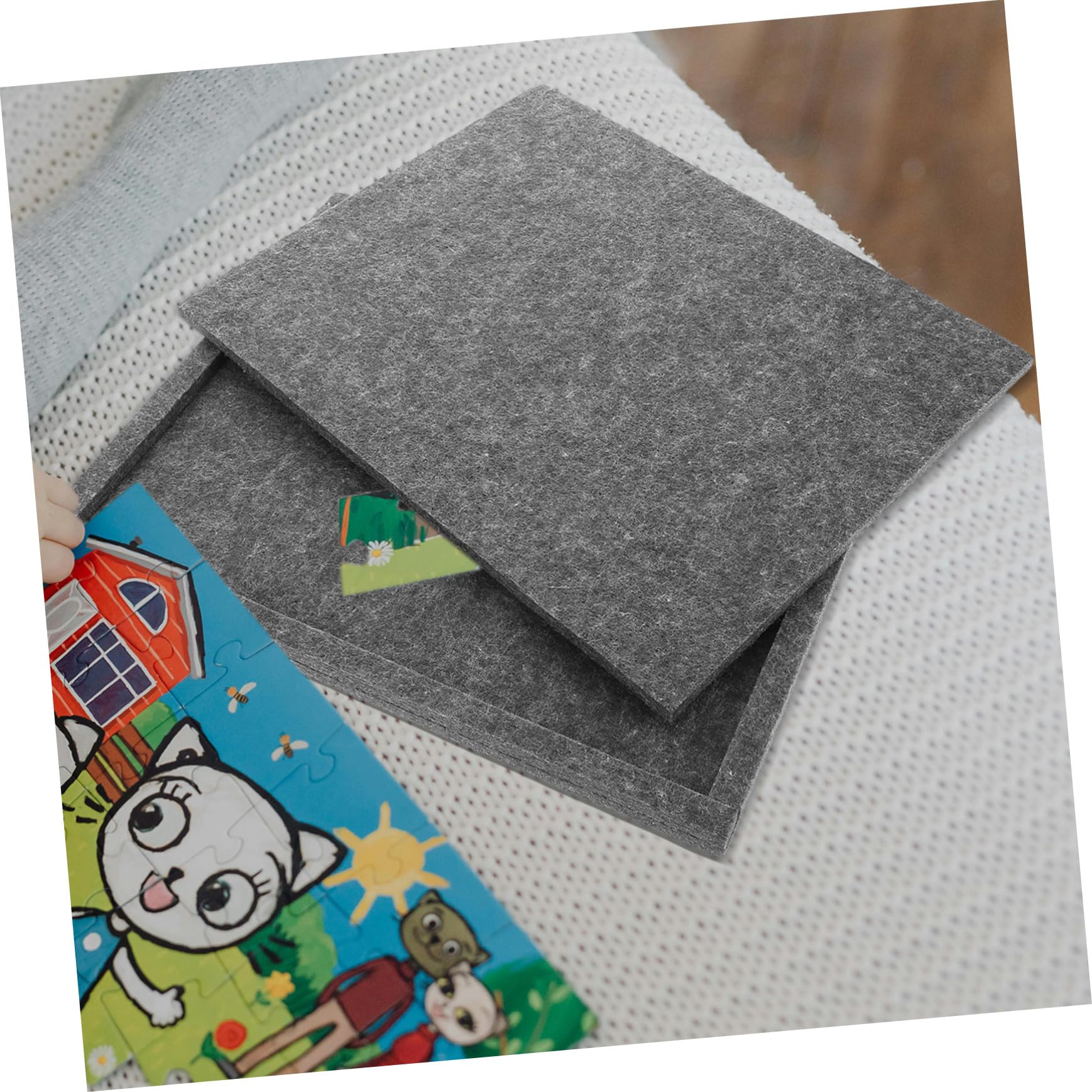 FRCOLOR Trieur de Pièces de Puzzle 6 Pièces en Feutre, Plateaux Empilables