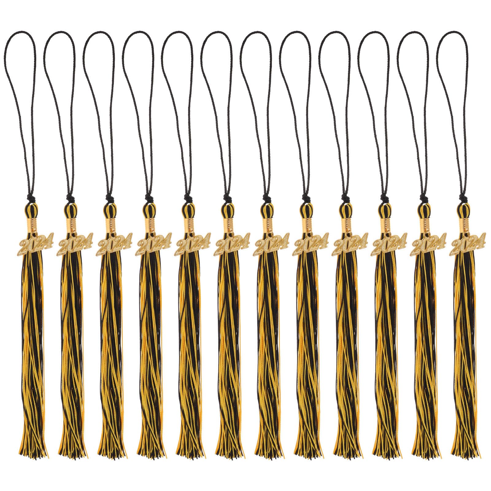 Borlas para Birrete de Graduación Amarillas para Fotos de Ceremonia y Fiesta 12 Uds