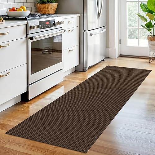 Vista 14 de EARTHALL - Tapete tejido lavable con parte trasera de goma, tapete trenzado de algodón antideslizante para interiores para entrada, pasillo, cocina