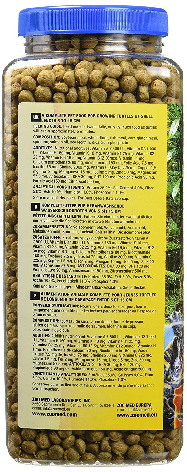 Zoo Med Natural Aquatic Turtle Food Pellets with Vitamin Minerals 13 oz - 6 Pack