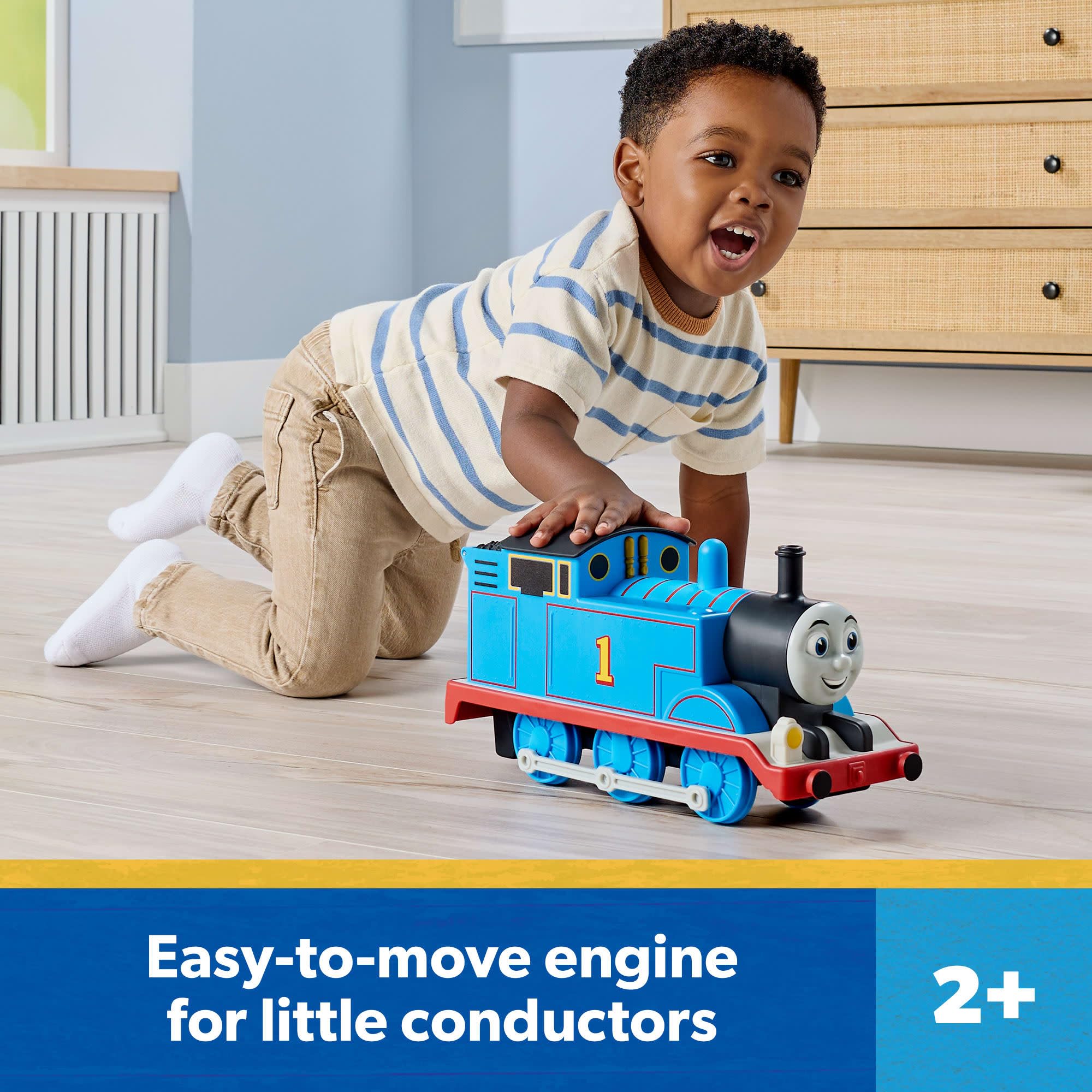 Fisher-Price Thomas & Friends zabawka pociąg olbrzymi Thomas duży silnik Push Steam Dome Hear Train Schowek
