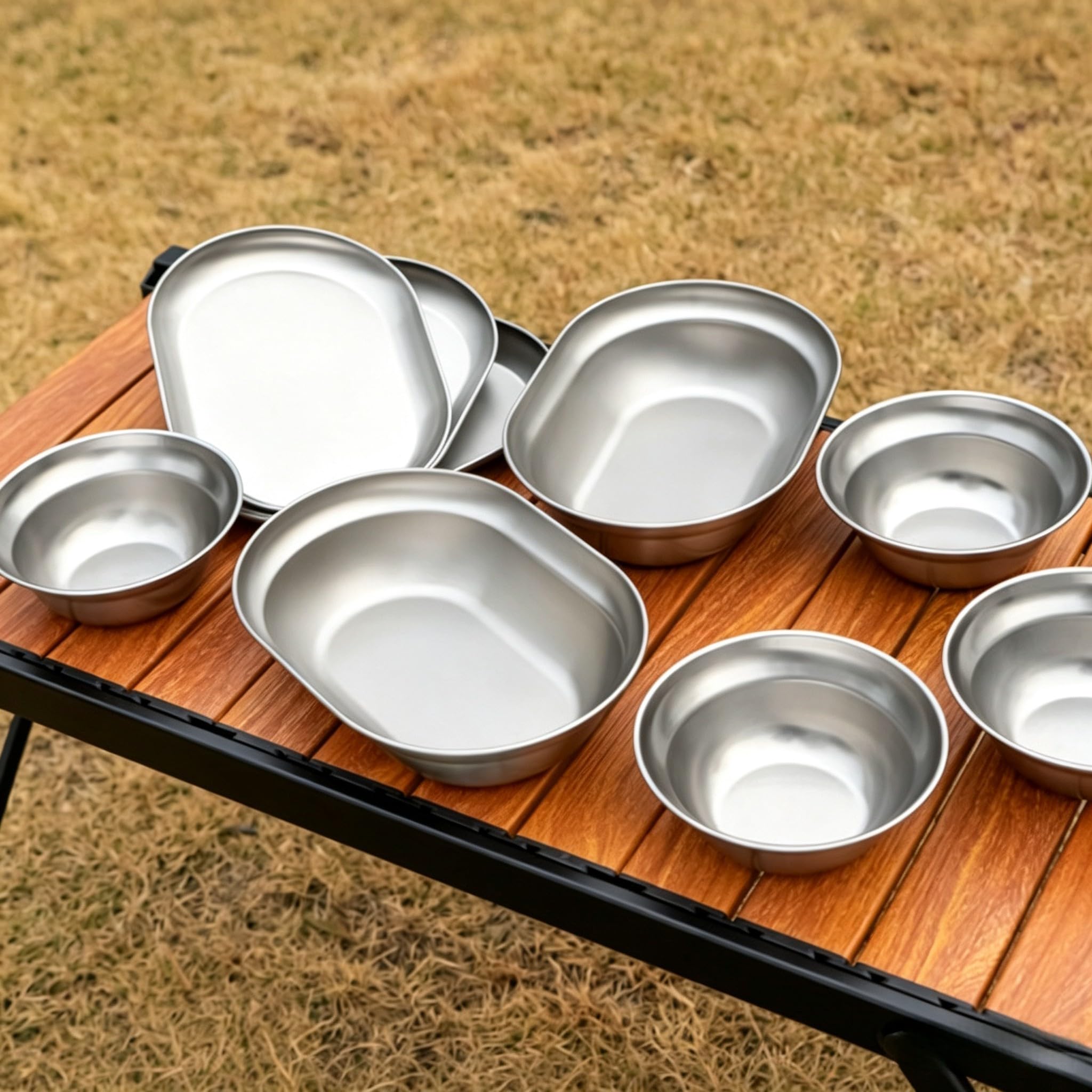 Set Stoviglie Acciaio 304 Portatile per Outdoor Set Stoviglie