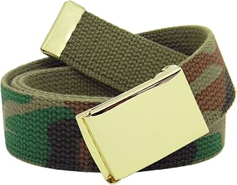 Build A Belt Boy's 1.25 Wide Gold Flip Top Buckle with Canvas Web Belt