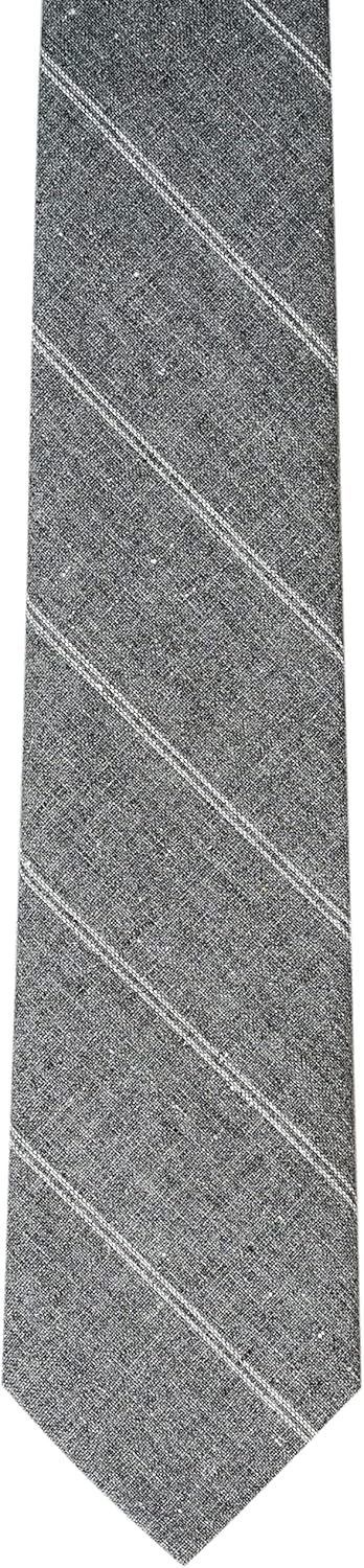 BELLUNO 2.5 inch Skinny Ties for Men, Solid Cotton Linen Neckties - Image 4