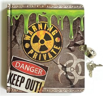 Playhouse Radioactive Glow in the Dark Lock & Key Lined Page Diary Journal for Kids