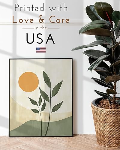 Miniatura 4 de Elarta Decoración abstracta para pared, obra de arte verde salvia, arte de pared moderno de mediados de siglo para dormitorio, arte de pared