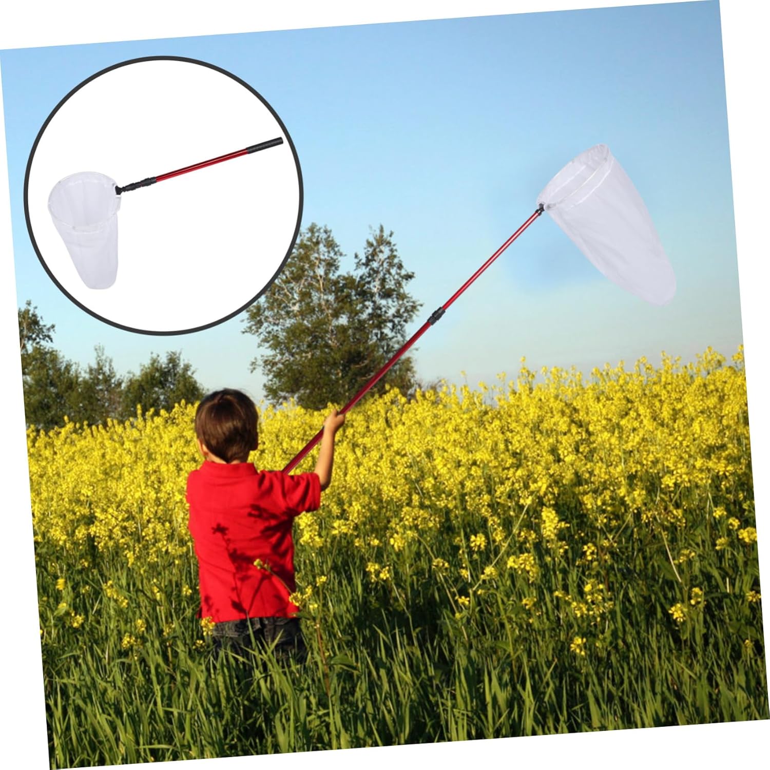 FRCOLOR Retractable Butterfly Catching Net with Telescoping Handle Insect Net for Adults for Science Exploration and Nature Observation