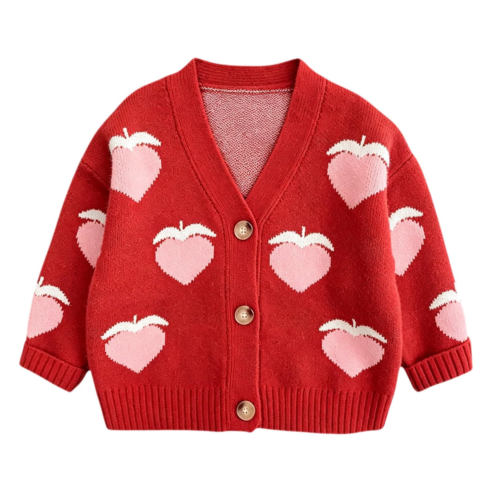 Cárdigans para niñas para primavera y otoño, patrón melocotón chaqueta de