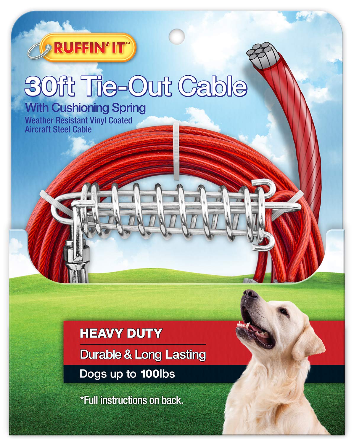 Westminster Pet Products Heavy Tie Out with Spring, 30 ft