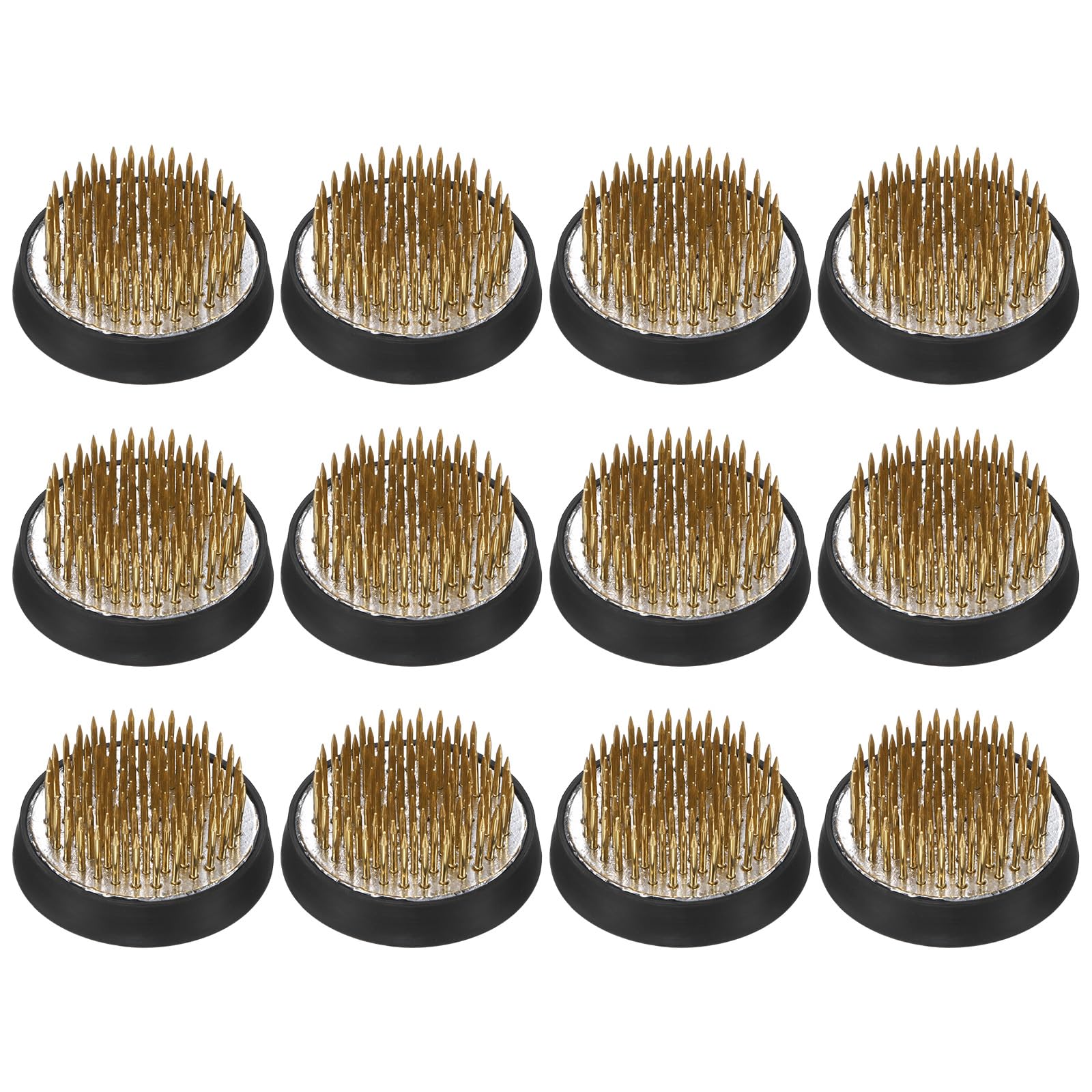 M METERXITY 12 Piezas Rana Floral 4cm Redonda De Cobre Con Base De Goma Para Arreglos Florales Artesanías Decoración Del Hogar Herramienta Fija De Kenzan Clavos De 1.1cm