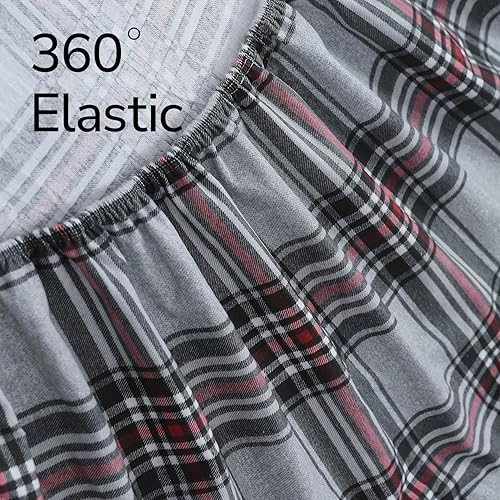 Miniatura 3 de FEATHER & STITCH NEW YORK juego de sábanas de franela de algodón, para colchones altos, sábanas cálidas, acogedoras, ligeras, para invierno