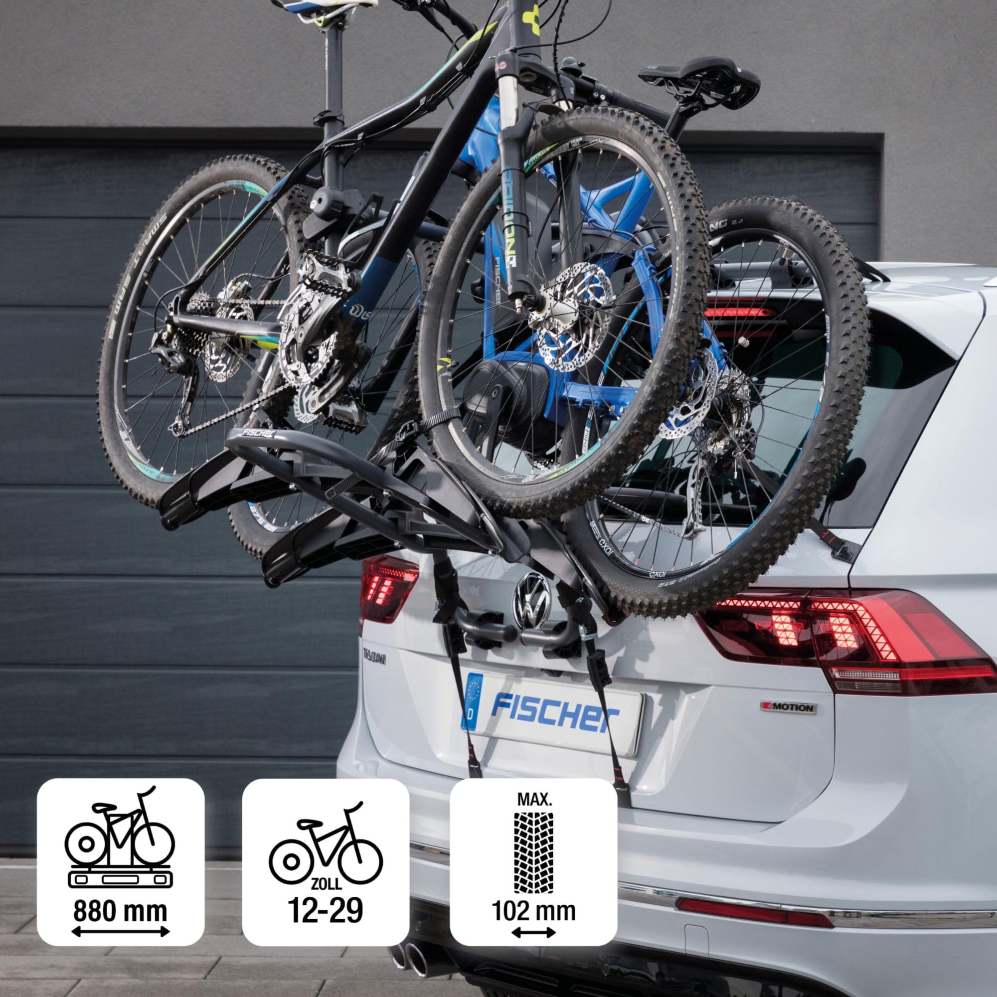 Fischer Portabici Posteriore Montaggio per Bagagliaio