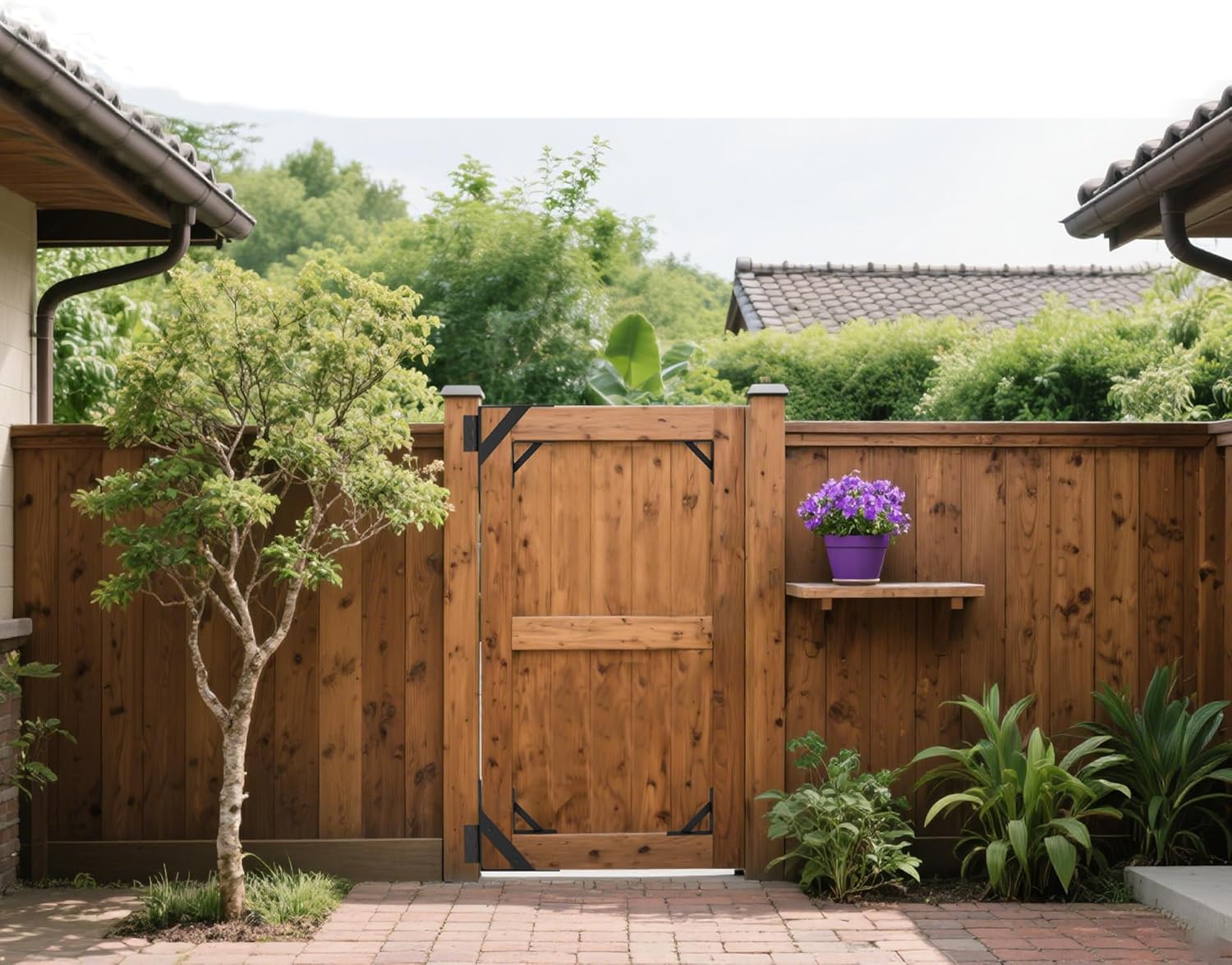 JUGREAT Heavy Duty Gate Corner Brace Bracket，Fence Gate Kit Gate Hardware,No Sag Kit,Anti Sag Gate Kit for Wooden Fence Gate Latches， Driveway, Corral Gates-2 Pack