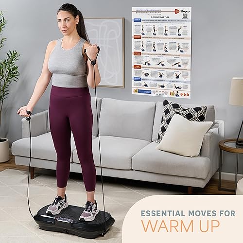 Miniatura 3 de Lifepro Póster de entrenamiento con placa de vibración para todo el cuerpo, placa de vibración completa, póster de ejercicio con sugerencias de