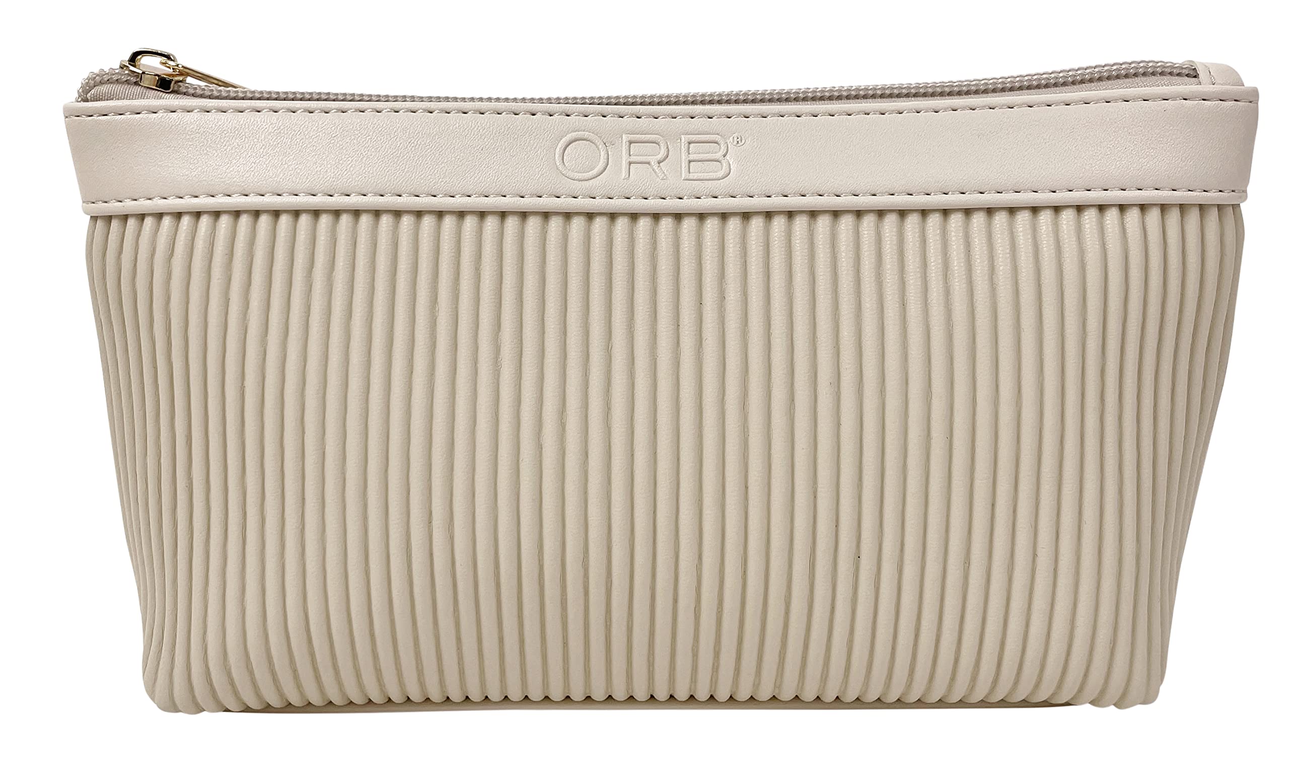 ORB Style Cosmetic and Toiletry Bag, CB301BG-Lines-Beige